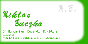 miklos buczko business card